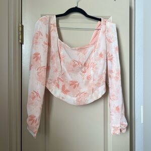 Nasty Gal Long Sleeve Corset Top - Size US 4, EU 36, UK 8